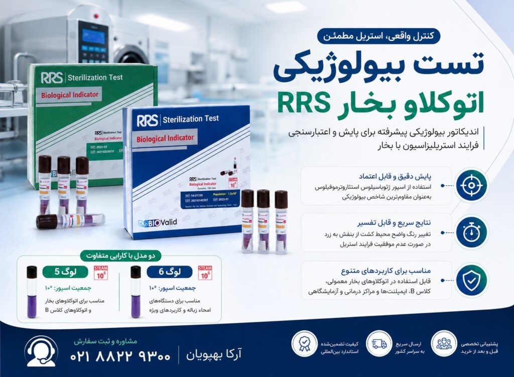 تست بیولوژیکی اتوکلاو بخار RRS | اندیکاتور بیولوژیکی بخار لوگ 5 و لوگ 6