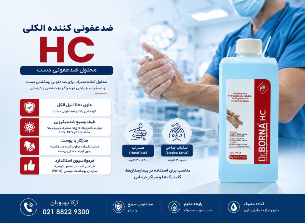 خرید ضدعفونی کننده دست الکلی HC آماده مصرف