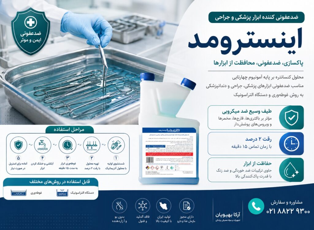 محلول ضدعفونی کننده ابزار پزشکی و جراحی اینسترومد | ضدعفونی ابزار پزشکی، دندانپزشکی و التراسونیک